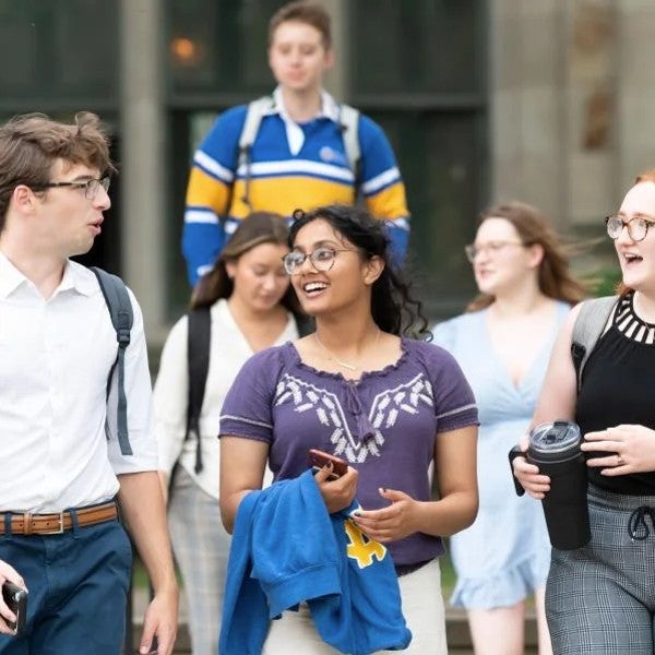 Students walking out of Pitt's Cathedral